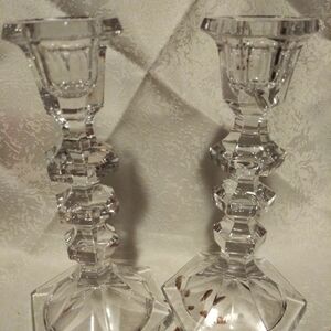 EUC 2 - 7" Caper Crystal Candle Holder